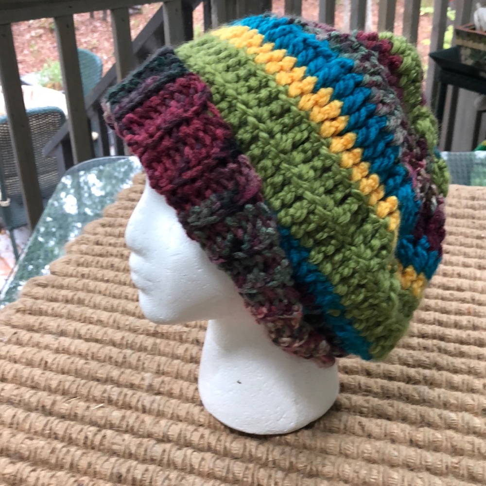 Original hand crochet slouchy hat